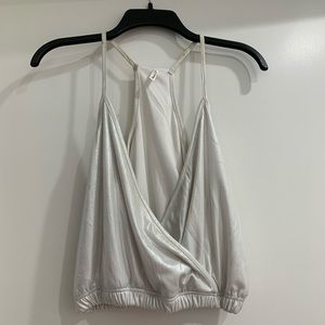 Metallic Deep V Crop Top